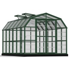 8x12 Palram Canopia Rion Clear Grand Gardener Greenhouse - isolated angle view
