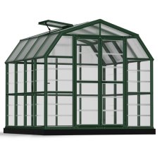 8x8 Palram Canopia Rion Clear Grand Gardener Greenhouse - isolated angle view