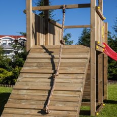 Shire Adventure Peaks with Single Swing & Slide - Fortress 3 - in situ, climbing ramp
