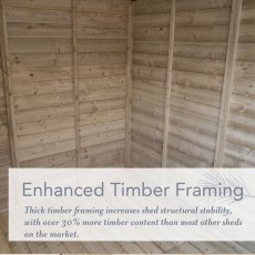 10x6 Forest Beckwood Shiplap Pent Windowless Wooden Shed - framing