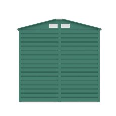 7x4 Lotus Hypnos Apex Metal Shed in Green - isolated back view