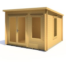 10x10 Shire Emneth Pent Log Cabin In 19mm Logs - isolated with right hand window