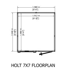 7 x 7 Shire Holt Shiplap Reverse Apex Shed - floor plan
