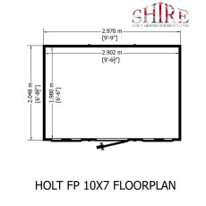 7 x 7 Shire Holt Shiplap Reverse Apex Shed - floor plan
