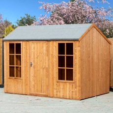 10 x 7 Shire Holt Shiplap Reverse Apex Shed - front elevation