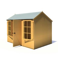 10 x 7 Shire Holt Shiplap Reverse Apex Shed - side elevation with door open