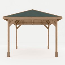 3m x 3m Mercia Pressure Treated Gazebo with Tongue and Groove Roof - Front View