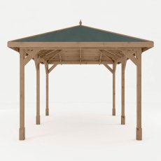 3m x 4m Mercia Pressure Treated Gazebo with Tongue and Groove Roof - Front View