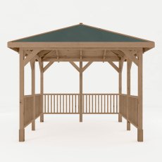 3m x 3m Mercia Pressure Treated Gazebo With Framed Rails - Front View