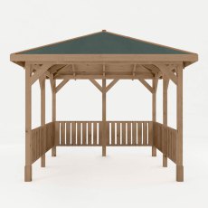 3m x 3m Mercia Pressure Treated Gazebo With Vertical Rails - Front View