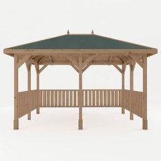 3m x 4m Mercia Pressure Treated Gazebo With Vertical Rails - Front View