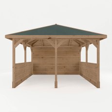 4m x 4m Mercia Pressure Treated Gazebo With Panels - Front View