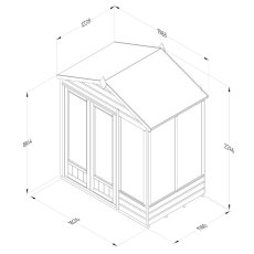 6ft x 4ft Forest Beckwood Summerhouse Pressure Treated - dimensions