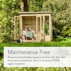7x5 Forest Beckwood Pent Summerhouse with Double Doors - 25yr Guarantee - maintenance