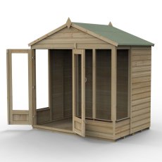 7ft x 5ft Forest Beckwood Summerhouse Pressure Treated - isolated with doors open