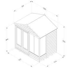 7ft x 5ft Forest Beckwood Summerhouse Pressure Treated - dimensions
