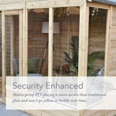 8x6 Forest Beckwood Pent Summerhouse with Double Doors - 25yr Guarantee - security