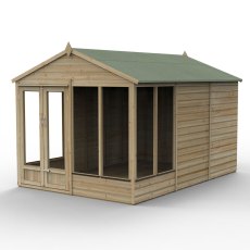 12ft x 8ft Forest Beckwood Summerhouse Pressure Treated - isolated with doors closed