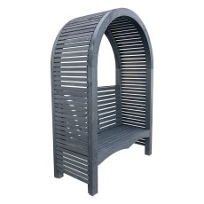 Grange Contemporary Garden Arbour in Black - isolated angled view