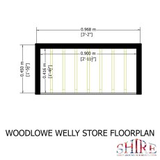 3x2 Shire Woodlowe Pent Welly Store - Pressure Treated - footprint
