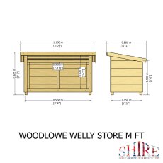 3x2 Shire Woodlowe Pent Welly Store - Pressure Treated - dimensions