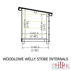 3x2 Shire Woodlowe Pent Welly Store - Pressure Treated - internal dimensions