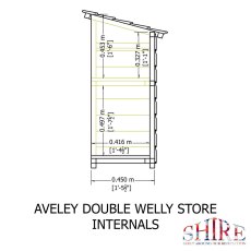 3x2 Shire Aveley Pent Double Welly Store - Pressure Treated - internal dimensions