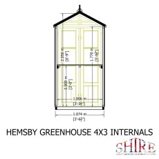 4x4 Shire Hemsby Traditional Wooden Greenhouse - internal dimensions