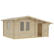 16Gx10 Shire Deko Log Cabin in 44mm Logs - isolated angle view