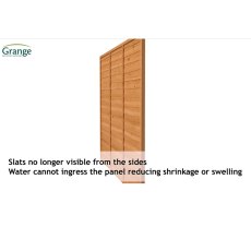 1.8m High Grange Superior Lap Fence Panel - Pressure Treated - slats designed for run off of water