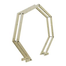 Grange Hex Moon Gate Wooden Garden Arch - isolated angled view