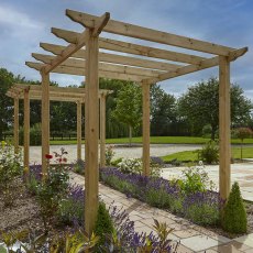 Rowlinson Wooden Pergola 2.4mx2.4m - shows how you can use multiples pergolas to create an archway