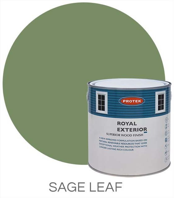 Protek Royal Exterior Paint 5 Litres - Sage Leaf Colour Swatch with Pot