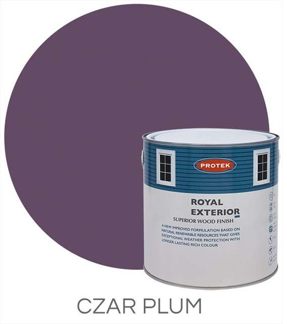 Protek Royal Exterior Paint 5 Litres - Czar Plum Colour Swatch with Pot
