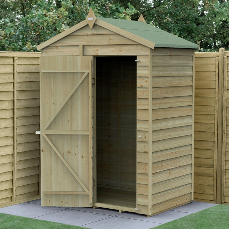 5x3 Forest 4Life Overlap Windowless Shed - with doors open