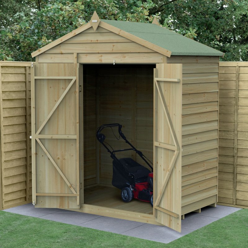 4x6 Forest 4Life Overlap Windowless Shed - with doors open