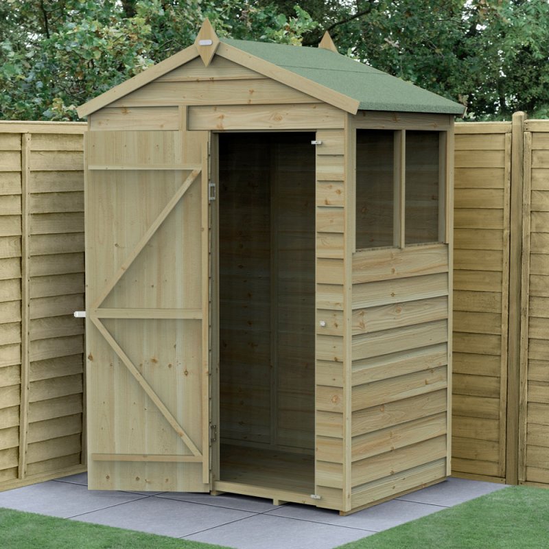 5x3 Forest 4Life Overlap Apex Shed - with doors open