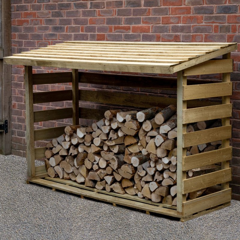 3 x 6 Forest Large Pent Log Store - In Situ