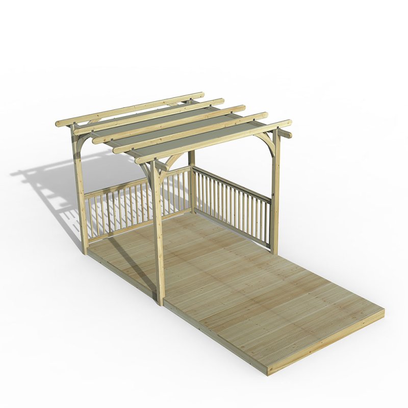 8 x 16 Forest Pergola Deck Kit with Retractable Canopy No. 5 - In Situ