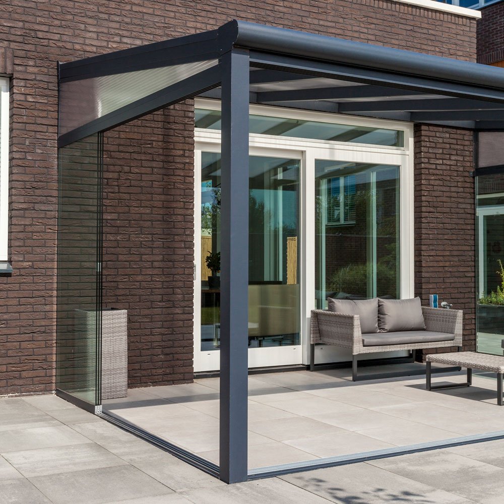 Verander Building 13 x 11 (4.0m x 3.5m) Deponti Bosco Veranda Black - elbec garden buildings