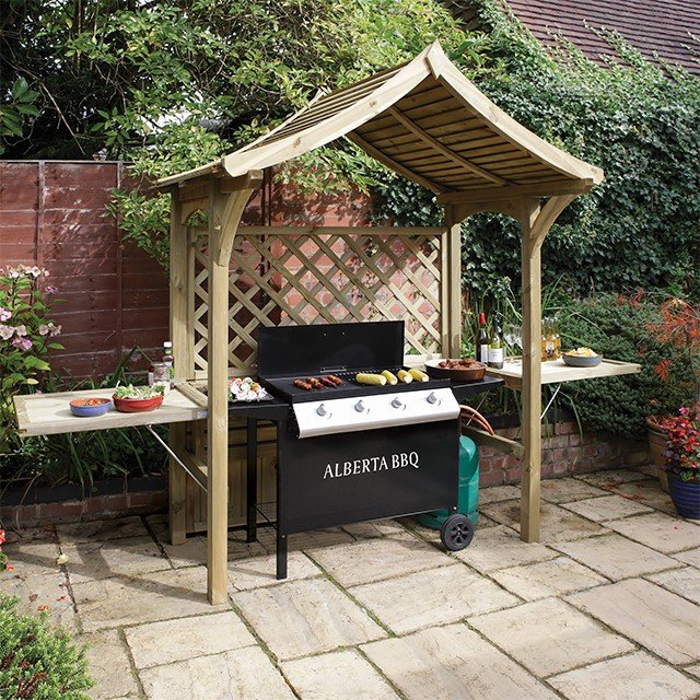 Rowlinson Party Arbour Dual Purpose BBQ Shelter and Arbour Seat