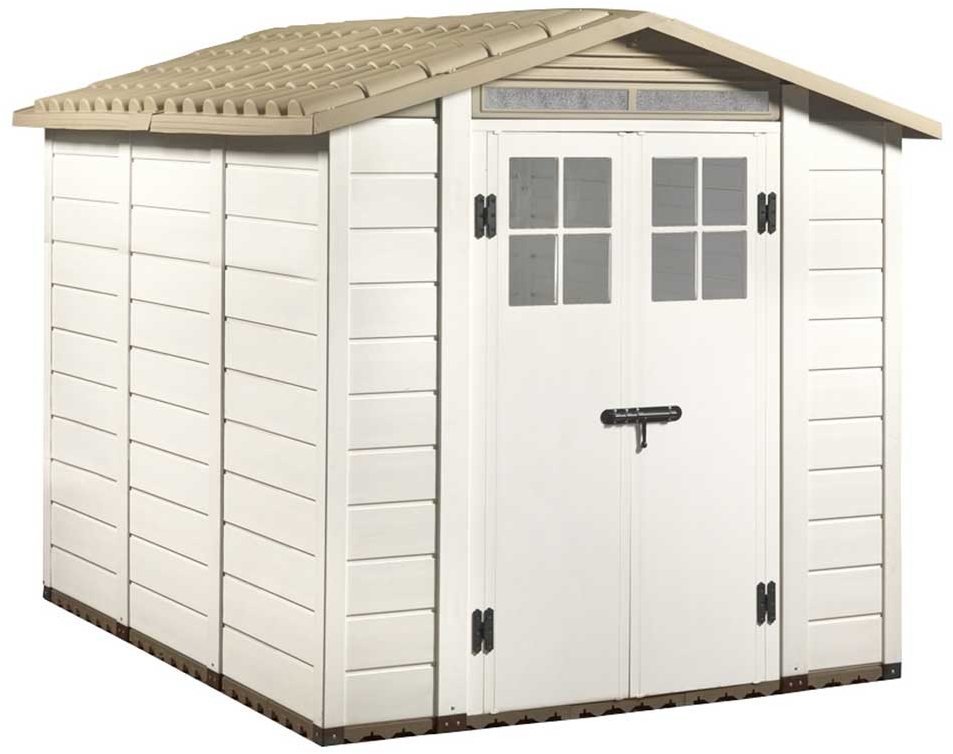 8 x 7 Shire Tuscany EVO 240 Plastic Shed – Double Doors - elbec