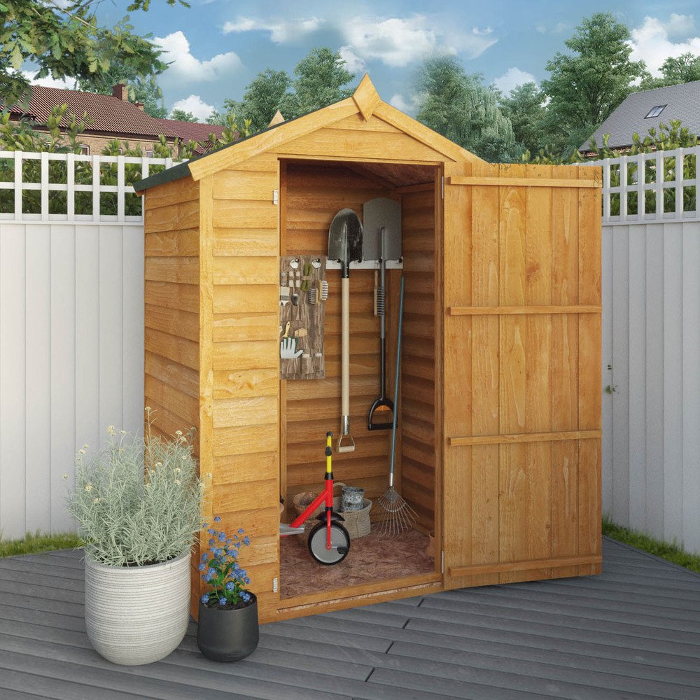 4 x 3 Mercia Overlap Apex Wooden Garden Shed - elbec garden buildings