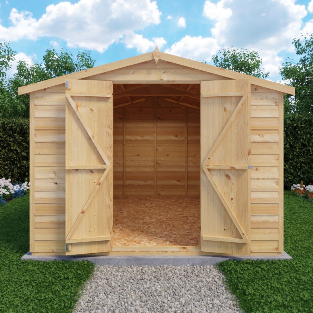 Shire 10 x 8 Overlap Apex Garden Shed - No Windows - elbec garden buildings