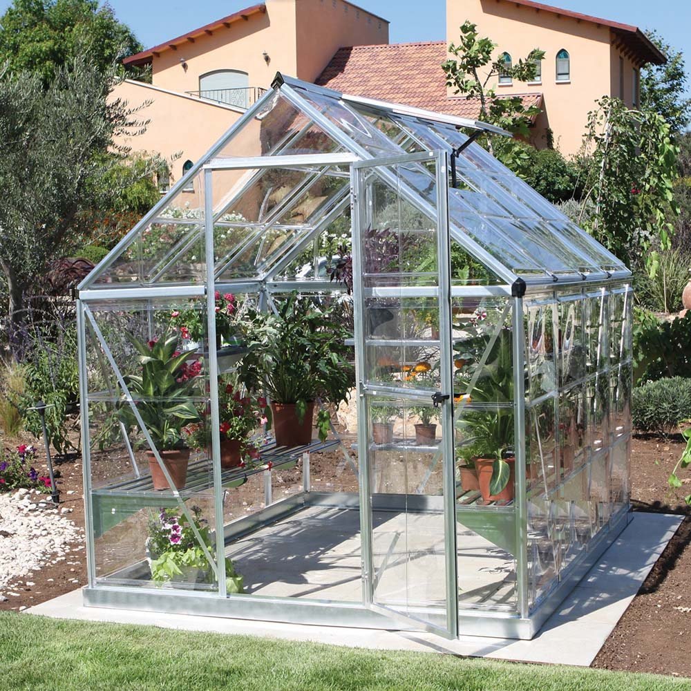 6 x 8 Palram Harmony Greenhouse - Silver - elbec garden buildings
