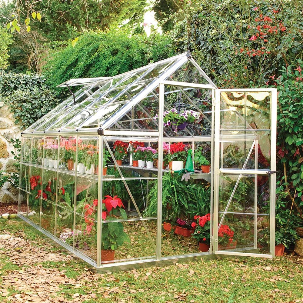 6 x 10 Palram Harmony Greenhouse Silver elbec garden buildings