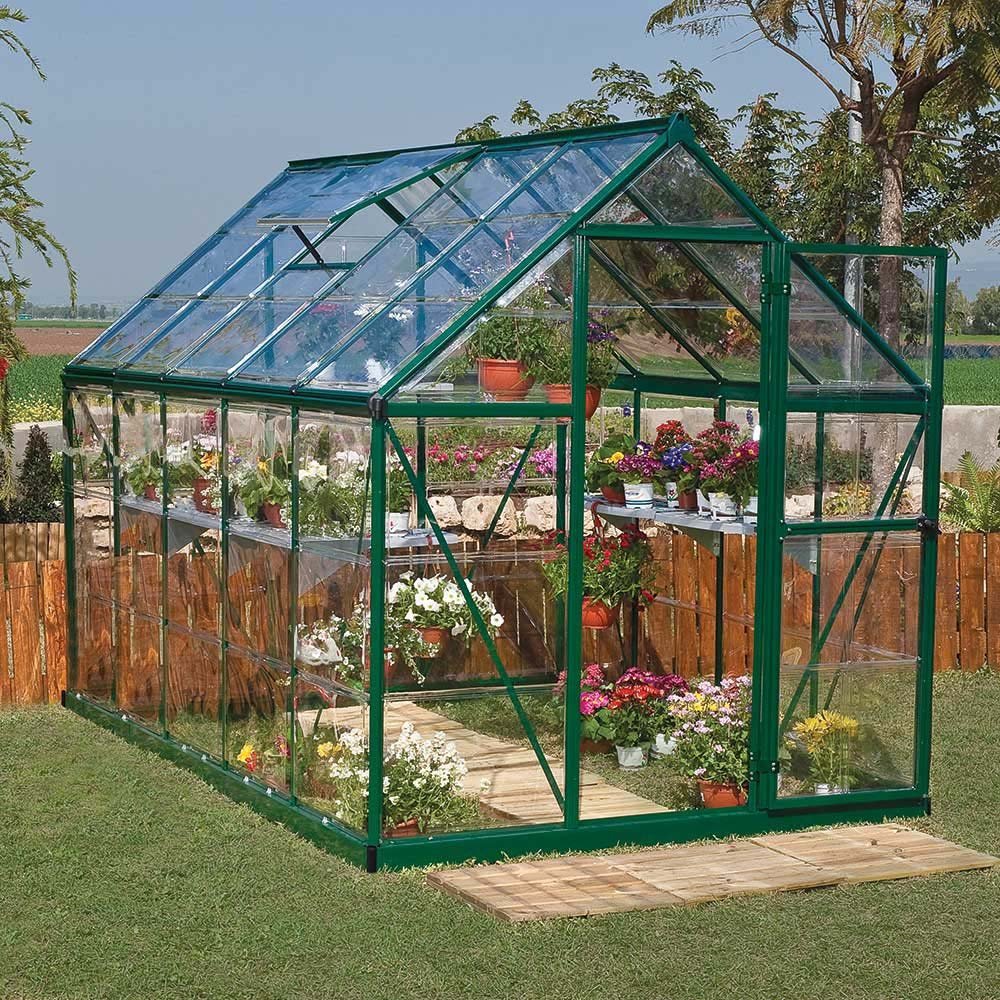 6 x 10 Palram Harmony Greenhouse Green elbec garden buildings