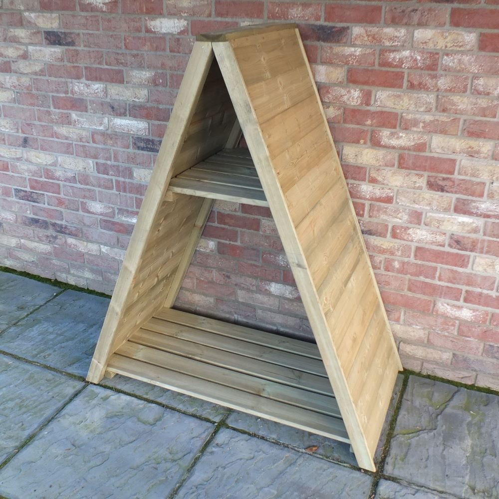 4 x 2 Shire Large Tongue and Groove Triangular Log Store - Pressure ...