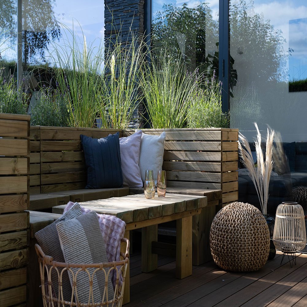 Linear Corner Forest Linear Corner Wooden Planter - Pressure Treated - 1.6m - 15 year ...