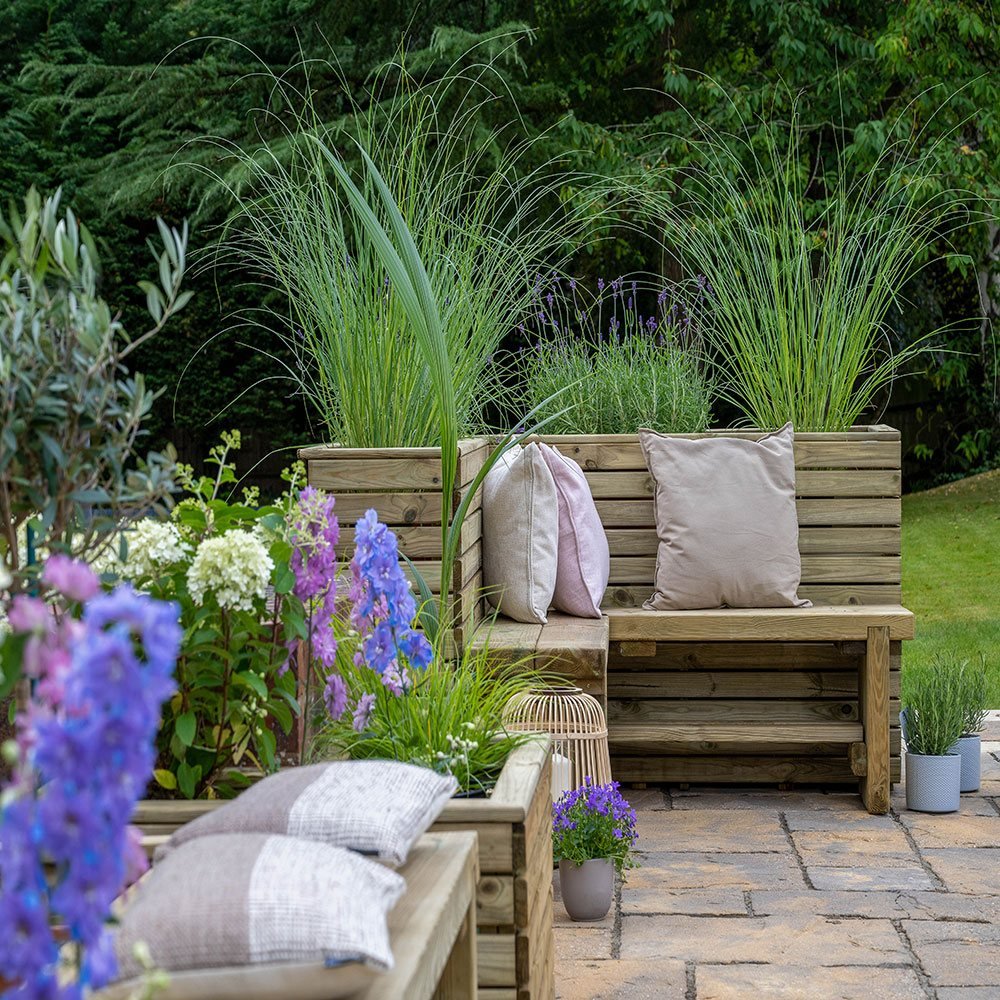 Linear Corner Forest Linear Corner Wooden Planter - Pressure Treated - 1.6m - 15 year ...
